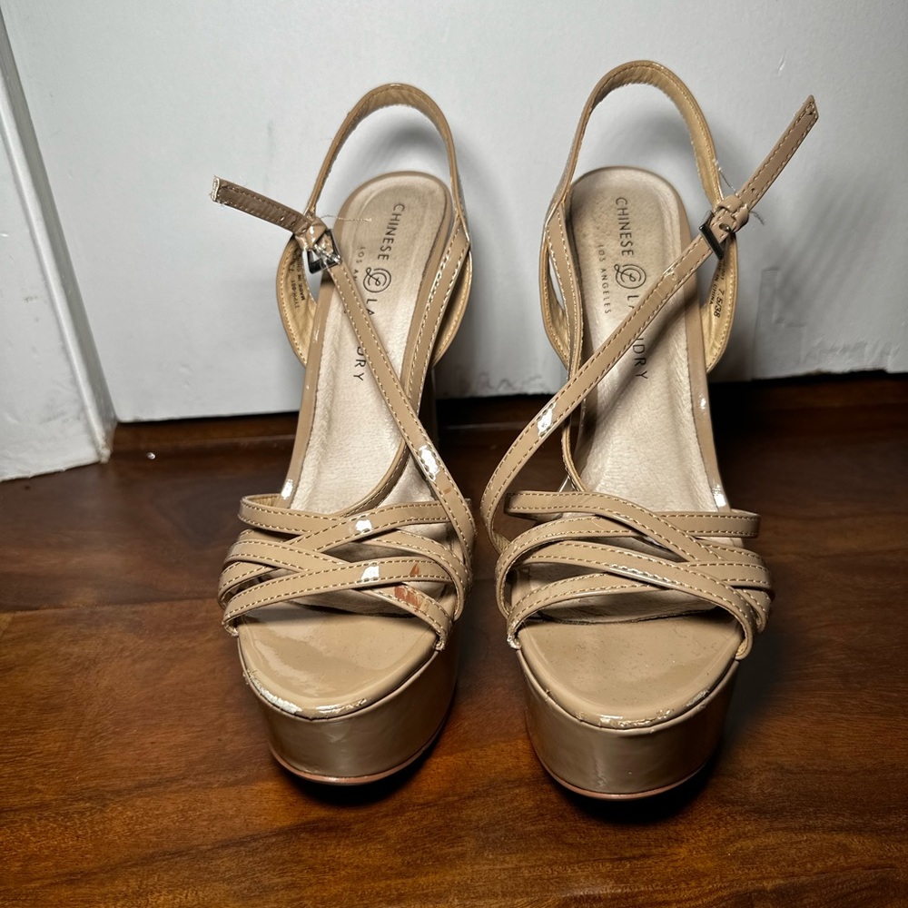 Chinese Laundry Nude Tippy Tops- size 7.5